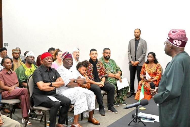 Tinubu Pledges Tech-Driven Growth, Food Security in Meeting with Nigerians in Brazil