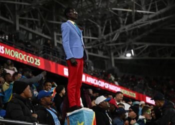 DR Congo’s Human Statue Becomes AFCON’s Most Famous Fan