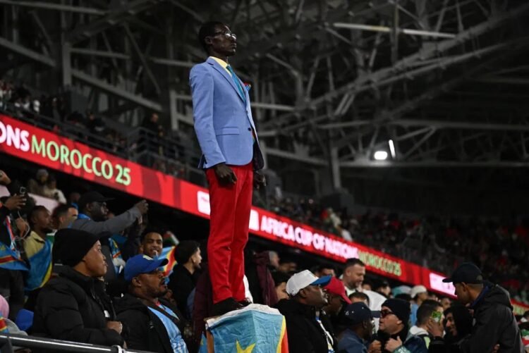 DR Congo’s Human Statue Becomes AFCON’s Most Famous Fan