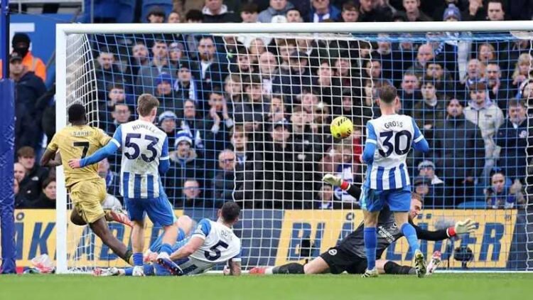 EPL: Sarr Strikes As Palace End Winless Run with Victory Over Brighton
