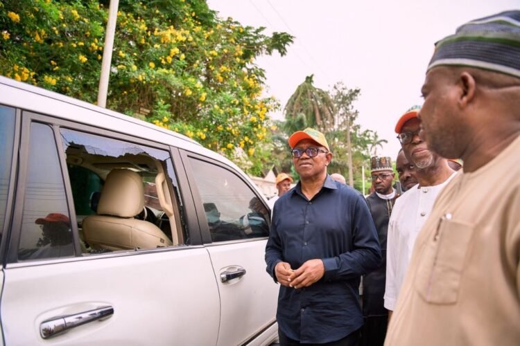 BREAKING: Peter Obi Escapes Assassination As Thugs Shoot Obidient Movement Members In Edo