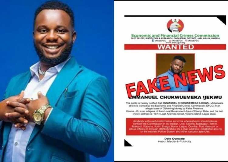 EFCC Warns Skitmaker Sabinus To Stop Posting Fake Messages, Clout Chasing 