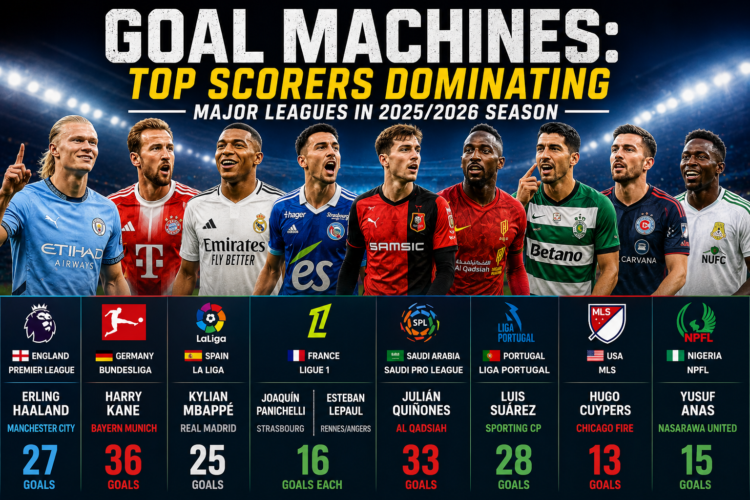 Goal Machines: Top Scorers Dominating Major Leagues In 2025/2026 Season
